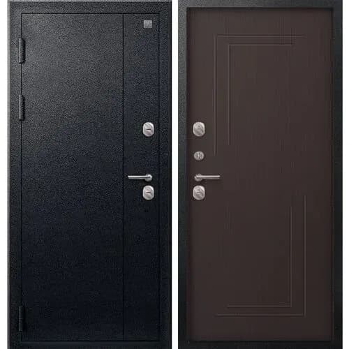 Дверь Т-100 черный муар / лиственница тёмная