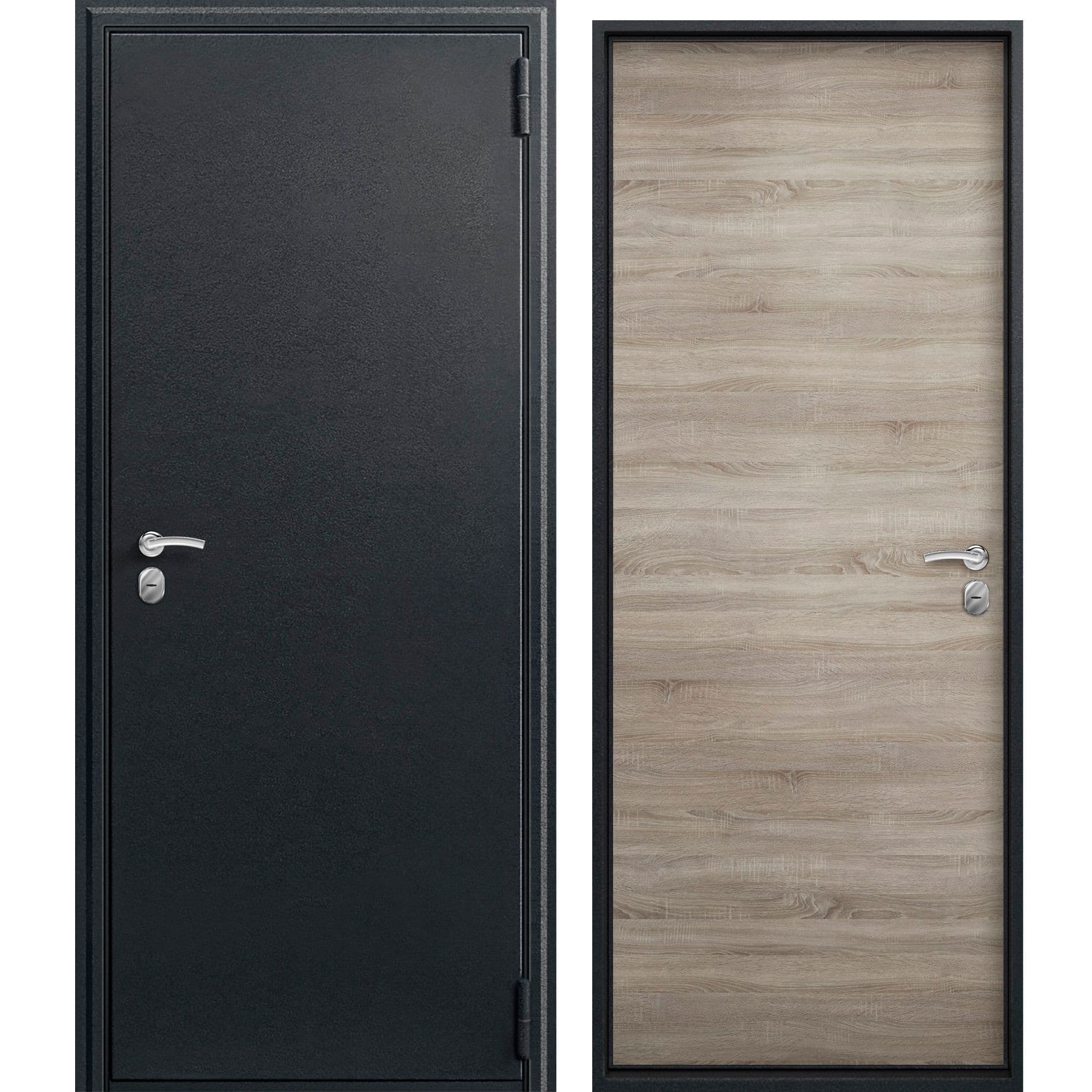 Дверь O-10 гк чёрный сатин / дуб светлый