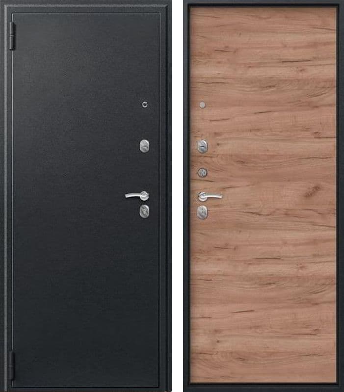 Дверь O-11 чёрный сатин / дуб табак