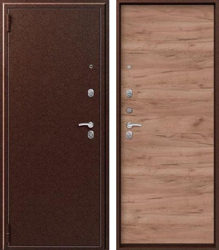 Дверь O-11 антик антик медь / дуб табак