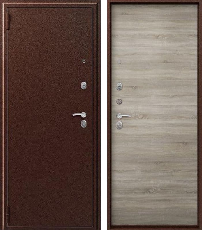 Дверь O-11 антик антик медь / дуб светлый