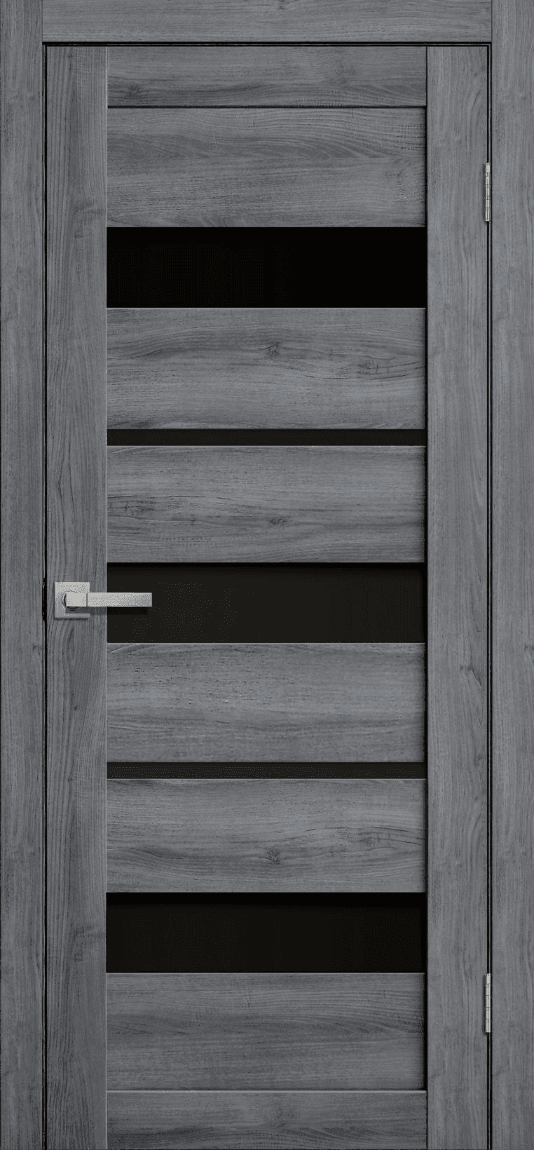 Дверь Lite Doors L20 дуб стоунвуд / чёрный лакобель