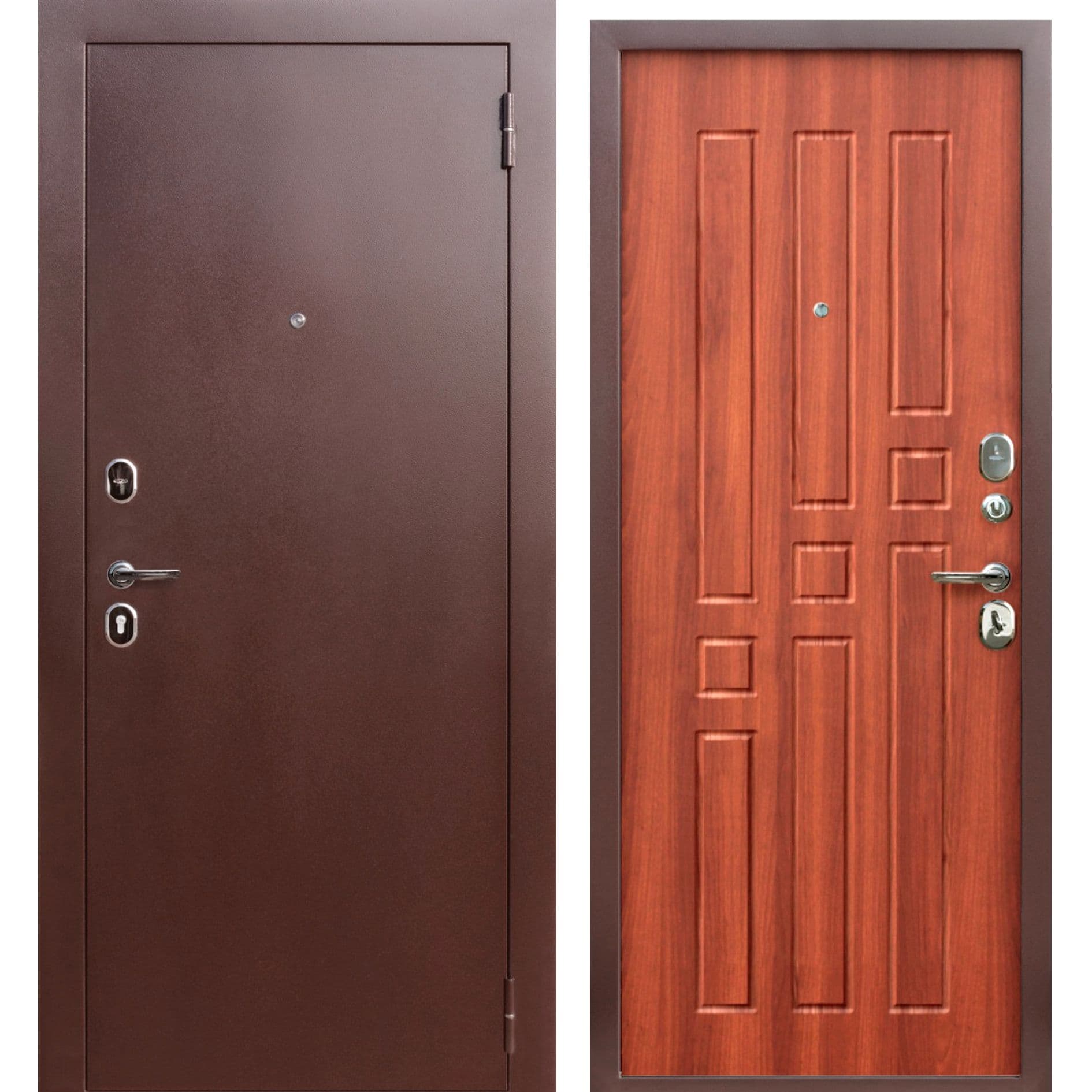 Дверь Гарда 80 мм антик медь / дуб рустикальный