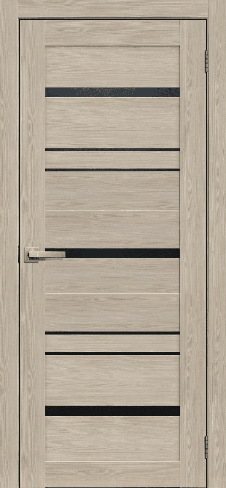 Дверь Lite Doors L12 ясень / чёрный лакобель