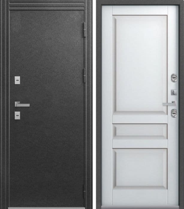 Дверь Т-2 антрацит муар / кашемир белый