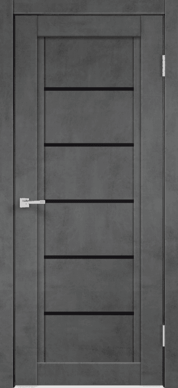 Входная дверь Next 1 муар тёмно-серый / чёрный лакобель