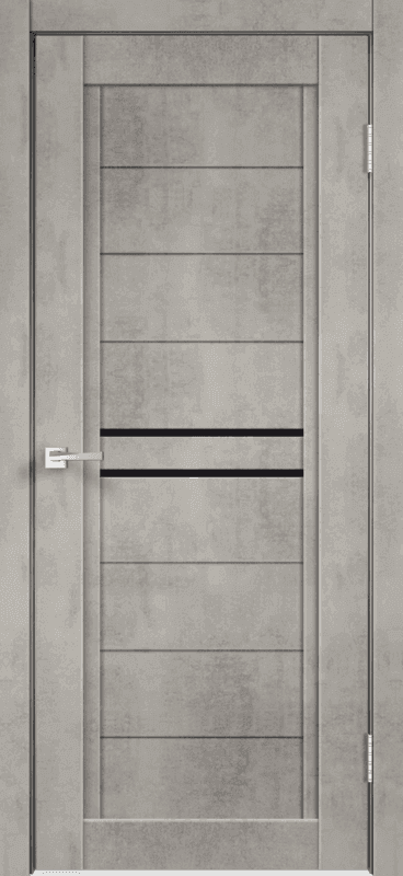 Дверь Next 2 муар светло-серый / чёрный лакобель